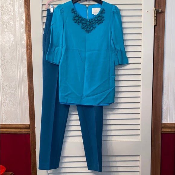 Elegant Blue Women's Pants & Top Set